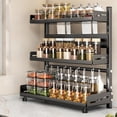 thumbnail image 1 of RKSTN Rack Organizer Spice Rack Organizer Carbon Steel Kitchen Rack Organizer Counter Storage Shelf 3-Tier Bathroom Countertop Organizer, 1 of 5