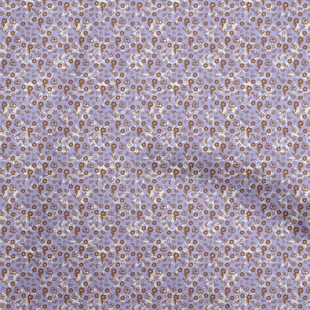 oneOone Silk Tabby Medium Purple Fabric Floral Ditsy Craft Projects Decor Fabric Printed By The Yard 42 Inch Wide