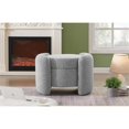 thumbnail image 2 of Meridian Furniture Horizon Grey Boucle Fabric Ottoman, 2 of 10