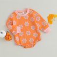 thumbnail image 3 of Fortune Infant Girl Halloween Romper Long Sleeve Ghost Pumpkin Print Sweatshirt Jumpsuits, 3 of 9