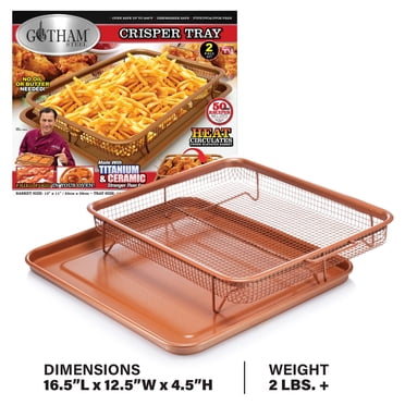 Plateau et Panier à Griller 2 Pièces Gotham Steel Céramique Antiadhésif 16.5” x 12.5” Plateau de Four Lave-Vaisselle
