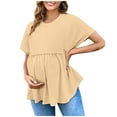 thumbnail image 2 of Liquidation d'Économies d'Été! Tunique à Manches Courtes à Col Rond pour Femmes Enceintes, Blouse Décontractée de Printemps Été, Chemise de Maternité Confortable et Tendance pour le Quotidien Liquidation Ventes Aujourd'hui Aubaines Prime, 2 of 8
