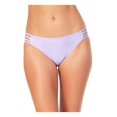 thumbnail image 1 of CALIFORNIA WAVES Women's Purple Stretch Lined Strappy Moderate Coverage Hipster Swimsuit Bottom L, 1 of 2
