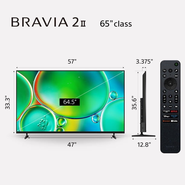 Sony 65” class (64.5” diag.) BRAVIA 2 II 4K HDR LED Google TV