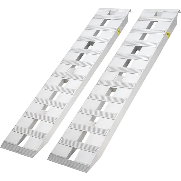 Rampes de Remorque en Aluminium, 72"x15 Pouces 2 Pcs Robustes avec Crochet Supérieur, Rampes de Chargement Universelles pour Camion, Tracteur, Tondeuse, Souffleuse à Neige