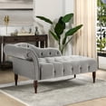 thumbnail image 4 of Samuel Tufted Roll Arm Chaise Lounge Opal Grey, 4 of 16