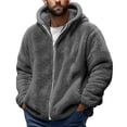 thumbnail image 2 of TIMIFIS Men's Heavyweight Fuzzy Sweatshirt Jacket Zip Up Coat Fashion Fleece Warm Jacket, 2 of 5