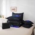 thumbnail image 4 of YST Trippy Cosmos Comforter Set, Celestial Bedding 7-Piece, Full, Neon Blue Nebula, Psychedelic Galaxy Patterns, 4 of 4