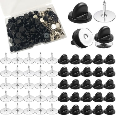 1 Box of Replacement Flat Round Pin Safety Pin Backs DIY Accessory for Brooch Tie Hat Badges
