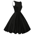 thumbnail image 3 of TopLLC Robe Sans Manches à Col Rond Femme Été Décontractée Robe Unie à Manches Courtes à Col Rond Taille Haute Grande Femme, 3 of 6