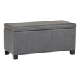 thumbnail image 3 of SIMPLIHOME Dover Banc Rectangulaire de Rangement à Dessus Relevable de 36 Pouces de Large en Similicuir Gris Pierre Rembourré, Repose-Pieds Tabouret, Table Basse pour le Salon, la Chambre et la Chambre d'Enfant, Contemporain, 3 of 5