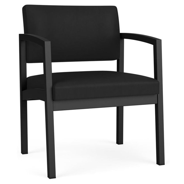 Lenox Fauteuil d'Appoint Surdimensionné en Acier pour Réception / Acier Noir / Noir