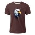 thumbnail image 3 of LUOGENLI T-shirts pour Homme pour Hommes T-Shirt d'Été à Col Rond à Manches Courtes Mode pour Homme Plein Air Loisirs Motif Aigle E T-Shirt T-shirts pour Hommes T-shirts Graphiques Fête de la Saint-Patrick Brun TG, 3 of 3