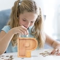 thumbnail image 2 of WRKEKC Clearance Personalized Wooden Name Money Box Wooden Deposit Box Twenty Six English Letters, 2 of 5