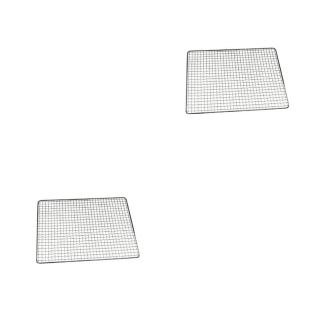 Ruiboury Stainless Steel Barbecue Grille Rectangular Camping BBQ Grill Tool 45x30cm 2Set