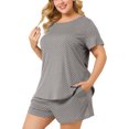 thumbnail image 1 of GRACE & GRANDEUR Pyjama de Nuit à Pois à Manches Courtes pour Femme Grande Taille, 1 of 6