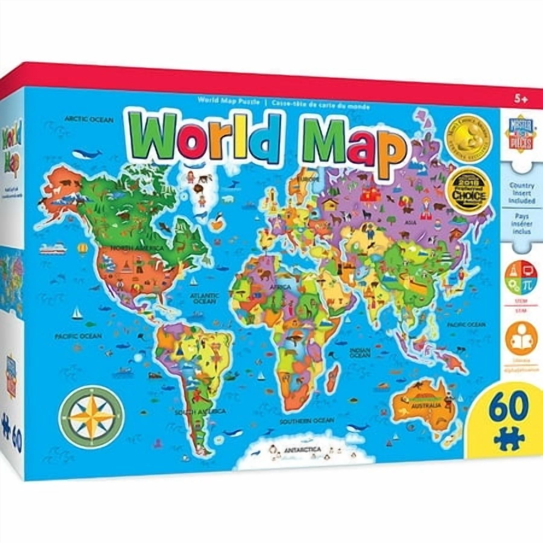 Educational - World Map 60pc Puzzle