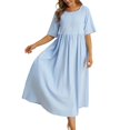 thumbnail image 1 of Ketyyh-chn99 Robes d'Été pour Femmes Robe Élégante de Soirée à Manches Longues Robe Longue Confortable Bleu,P, 1 of 4