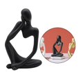 thumbnail image 2 of GUOOL Abstract Sculpture Handmade Resin Thinking Man Home r rative Figure Hand Black Right, 2 of 9