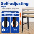 thumbnail image 4 of BeesClover Height Adjustable Workbench, Industrial Work Table, Heavy-Duty Workbench, 48" Garage Work Table with 1" Thick Oak Top & 2000 LBS Capacity, for Workshop, Office, Home, 4 of 7