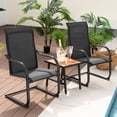 thumbnail image 2 of Costway Lot de 2 Chaises de Salle à Manger de Patio à Ressort en C, Toutes Saisons, Robustes, Extérieur, Noir, 2 of 8