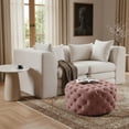 thumbnail image 2 of Meridian Furniture Addison Ottomane et Banc en Velours Rose Capitonné à Boutons, 2 of 4