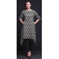 thumbnail image 4 of Bimba Kurti Asymétrique Noire à Imprimé Damassé Ikat pour Femmes, Robe d'Été Indienne Tunique, Moyen, 4 of 6