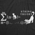 thumbnail image 2 of Womens String Theory T Shirt Funny Cat Math Science Nerdy Tee (Heather Black) - XL, 2 of 3