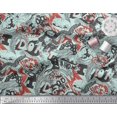 thumbnail image 3 of Soimoi Georgette Viscose Fabric Food,Animals & Text Print Sewing Fabric Yard 42 Inch Wide, 3 of 5