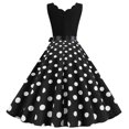 thumbnail image 5 of Kcodviy Robe Gothique Vintage d'Été à Pois pour Femme, Imprimé, Sans Manches, Décontractée, Soirée, Élégante, Robes 2025, Robe de Fête, Robe de Bal, 5 of 5