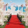 thumbnail image 3 of Crowd Control Stanchion Set with Retractable Belts and Red Velvet Ropes, Stainless Steel Queue Barrier Posts for Theaters Parties Wedding Exhibition, Silver, 3 of 7