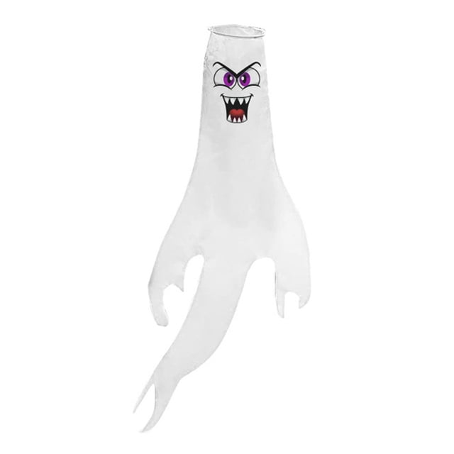 Fanion à Vent en Forme de Fantôme d'Halloween avec Lumières DEL Colorées, Décorations Suspendues d'Halloween pour l'Extérieur, Cour, Jardin, Patio, Sentier, Fournitures de Fête