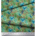 thumbnail image 2 of Soimoi Polyester Crepe Fabric Tropical Leaves Printed Fabric 1 Yard 52 Inch Wide, 2 of 5