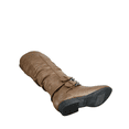 thumbnail image 4 of Bottes Cavalières à Fermeture Éclair pour Femmes, Hauteur Genou, Décontractées, Talon Plat Bas, Bottes d'Hiver, Chaussures (Cognac, 11), 4 of 5
