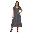 thumbnail image 1 of Moomaya Longues Robes Tuniques en Coton Imprimé à Manches Courtes avec Fente avant pour Femmes, 1 of 6