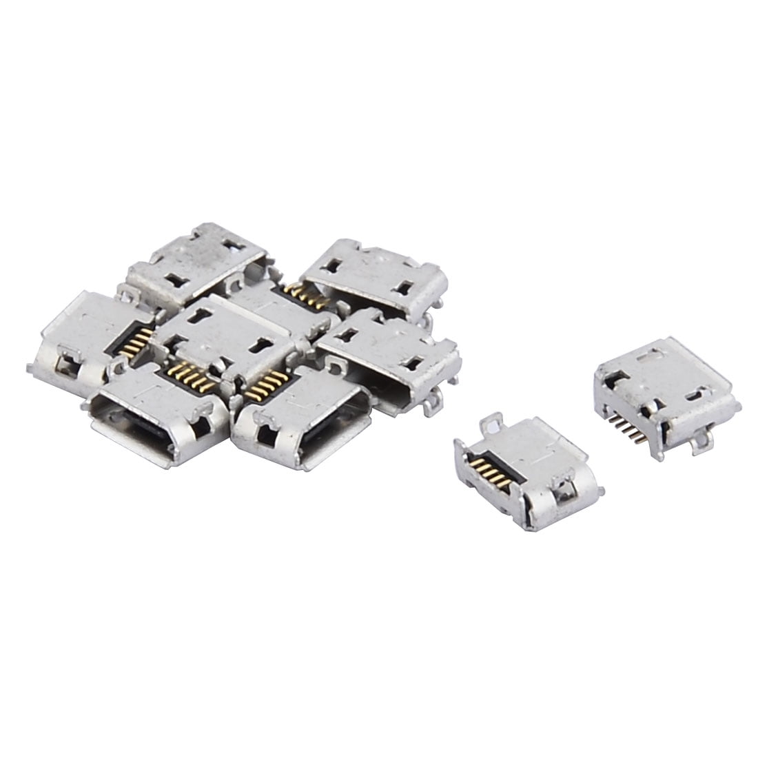 Unique Bargains Type B Micro Usb 5 Pin Female Charging Port Dock Jack Connector 10 Pcs
