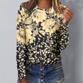 thumbnail image 2 of CEHVOM Femmes Dames Col Rond Hauts Amples T-Shirts Décontractés à Imprimé Blouse à Manches Longues Liquidation, 2 of 5