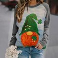 thumbnail image 4 of Penkiiy Femmes T-Shirt à Col Rond à Manches Longues Imprimé de la Saint-Patrick Impression Chandail Blouse Hauts 5TG Gris, 4 of 5