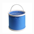 thumbnail image 1 of Car Wash Bucket, 13L Folding Outdoor Water Bucket, Multifunctional Portable Fishing Car Wash Bucket, Blue Cloth, 30x24cm Car Wash Cloth, 1 of 9