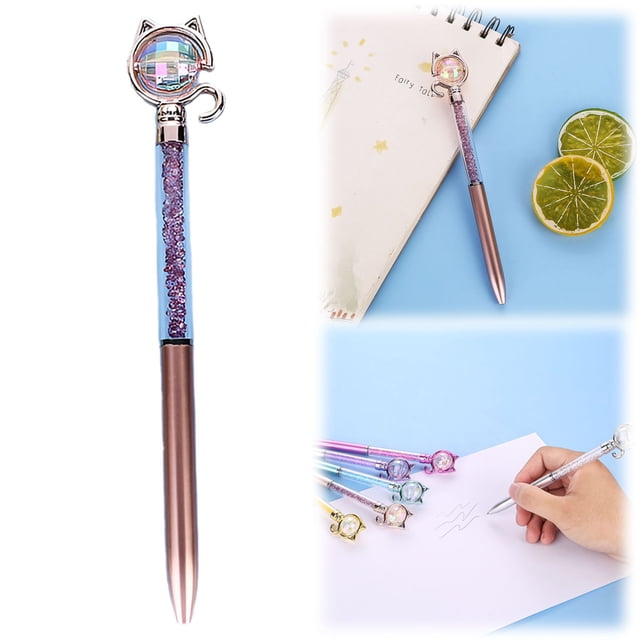 Meiiso Champagne Gold Cat-Shaped Ballpoint Pen - 2Ml Smooth Writing Office Pen, Large Inventory Clearance Flash Purchase