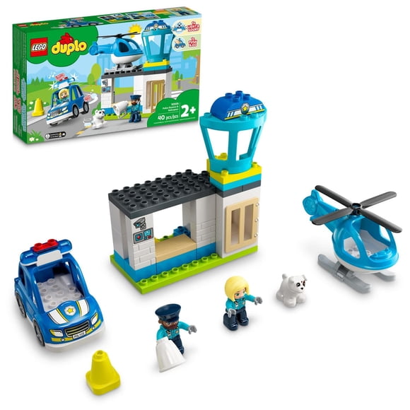 LEGO DUPLO Le poste de police et l’hélicoptère de secours 10959 Jeu de construction (40 pièces)