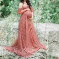 thumbnail image 1 of Vedolay Robe de Maternité Été Robe de Maternité Sans Bretelles Froncée Maxi Tube avec Poches Rose m, 1 of 4