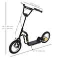 thumbnail image 3 of Aosom Kick Scooter, Teens Scooter with Adjustable Height Handlebar, Black, 3 of 10