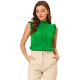 thumbnail image 1 of INSPIRE CHIC Blouse Sans Manches pour Femme, à Volants, Plissée, Blouse CHIC pour le Travail, m Vert, 1 of 5