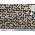 thumbnail image 3 of Soimoi Poly Georgette Fabric Pumpkin,Cat & Bat Halloween Decor Fabric Printed Yard 42 Inch Wide, 3 of 3