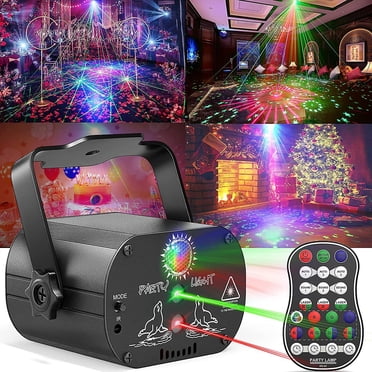 Lumières de Fête Lumières Disco, Lumière Stroboscopique Activée par le Son Led Lumières Dj Motifs Multiples Projecteur avec Télécommande