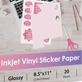 thumbnail image 3 of 48 Sheets Vinyl Sticker Paper for Inkjet Printer - Printable Glossy Sticker Paper and Holographic Laminate Sheets, 3 of 6