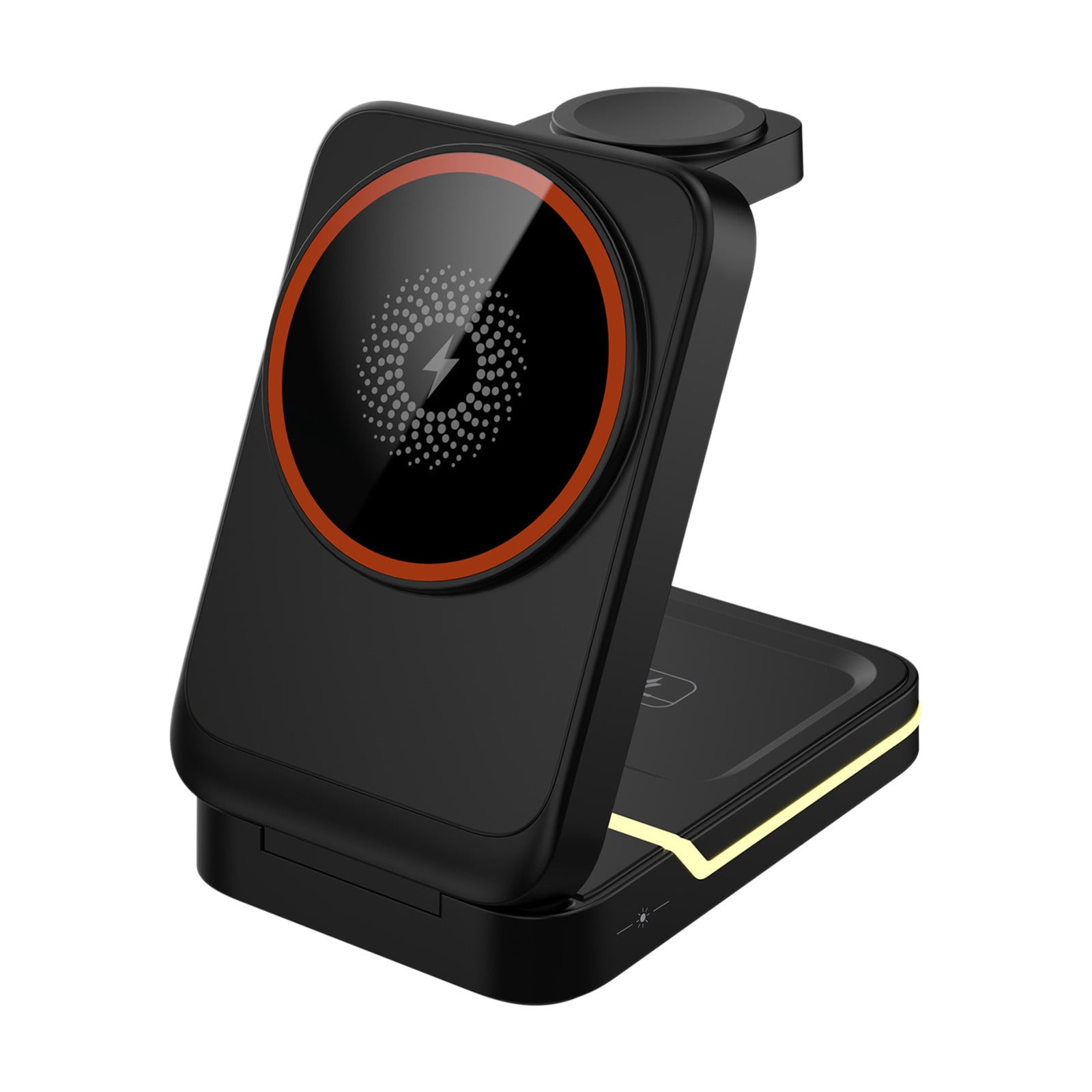 Qocolhg Multifunctional Foldable Wireless Charger For Android And IOS Smart Phones Watches Earphones 3 in 1 Magnetic 15W Wireless Fast Charger With LED Light, On Sale Clearance