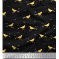 thumbnail image 1 of Soimoi Poly Georgette Fabric Leaves,Branches & Canary Bird Fabric Prints By Yard 42 Inch Wide, 1 of 1
