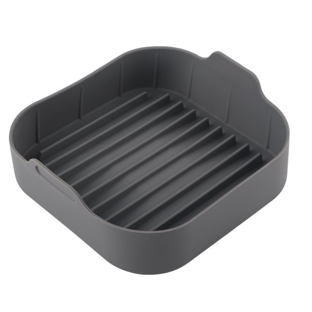 Fryer Silicone Pot Replacement Multifunctional Square Silicone Basket for 10in Fryer AccessoriesGray